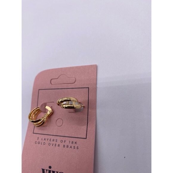 Viva Fashion Jewelry Women’s Girls 18K Gold Plated Small 2cm Hoop Earrings - Picture 5 of 6